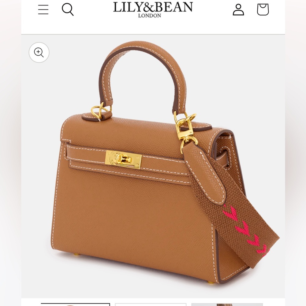 Gold Mini Kelly bag 


LILY & BEAN 
Elegant Tan Leather Handbag